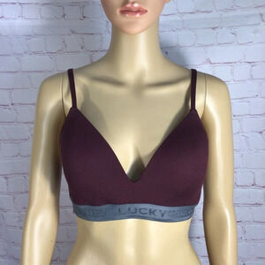 Lucky Brand Purple and Gray Ribbed Bra - Size Large